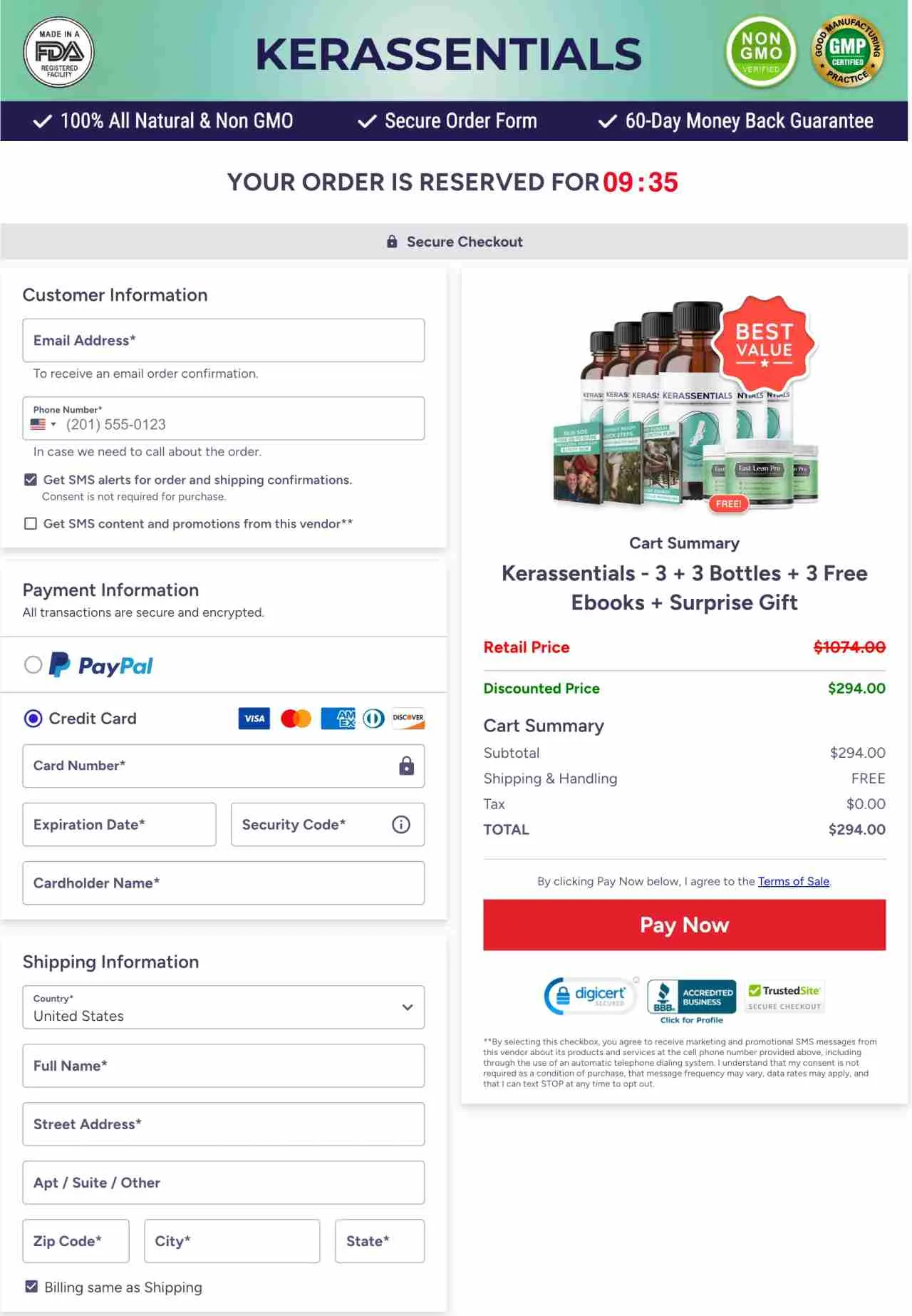 Kerassentials Official Secure Order Page &mdash; USA